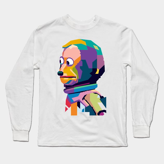 Monkey Meme WPAP Long Sleeve T-Shirt by REKENINGDIBANDETBRO